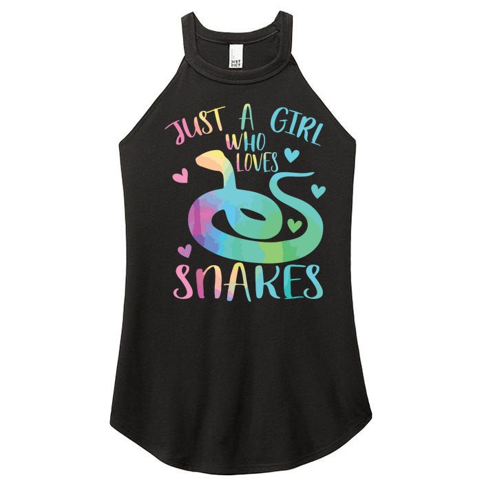 Just A Girl Who Loves Snakes Cute Snake Themed Lover Girl Women's Perfect Tri Rocker Tank