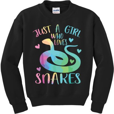 Just A Girl Who Loves Snakes Cute Snake Themed Lover Girl Kids Sweatshirt