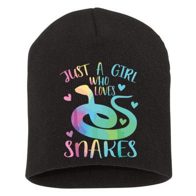 Just A Girl Who Loves Snakes Cute Snake Themed Lover Girl Short Acrylic Beanie