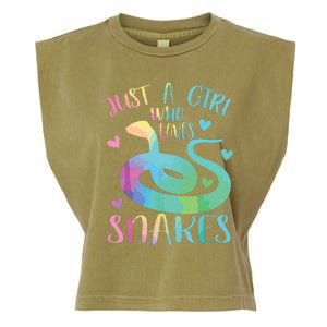 Just A Girl Who Loves Snakes Cute Snake Themed Lover Girl Garment-Dyed Women's Muscle Tee