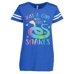 Just A Girl Who Loves Snakes Cute Snake Themed Lover Girl Enza Ladies Jersey Football T-Shirt