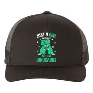 Just A Girl Who Loves Dinosaurs T-Rex Dino Girl Yupoong Adult 5-Panel Trucker Hat