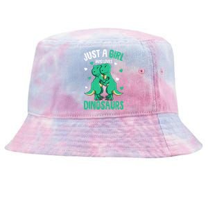 Just A Girl Who Loves Dinosaurs T-Rex Dino Girl Tie-Dyed Bucket Hat