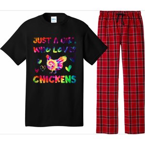 Just A Girl Who Loves Chickens Girl Farmer (3) Pajama Set