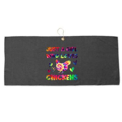 Just A Girl Who Loves Chickens Girl Farmer (3) Large Microfiber Waffle Golf Towel
