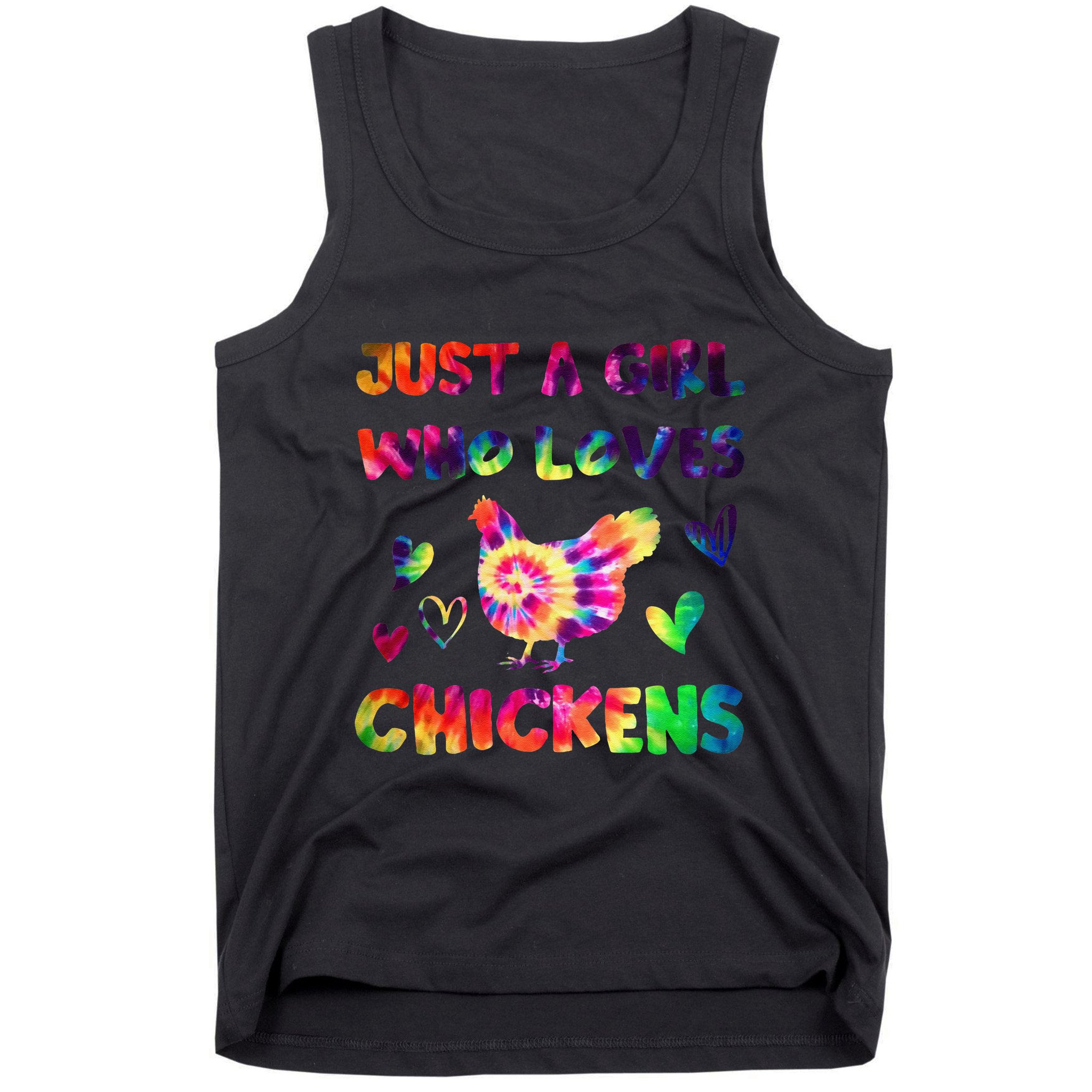 Just A Girl Who Loves Chickens Girl Farmer (3) Tank Top