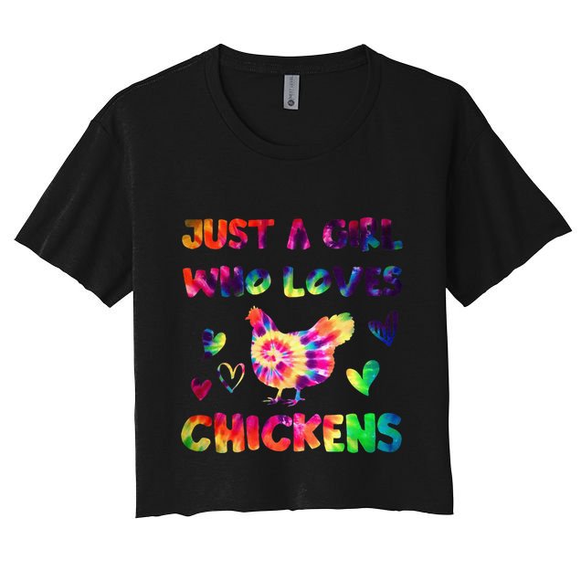 Just A Girl Who Loves Chickens Girl Farmer (3) Women's Crop Top Tee