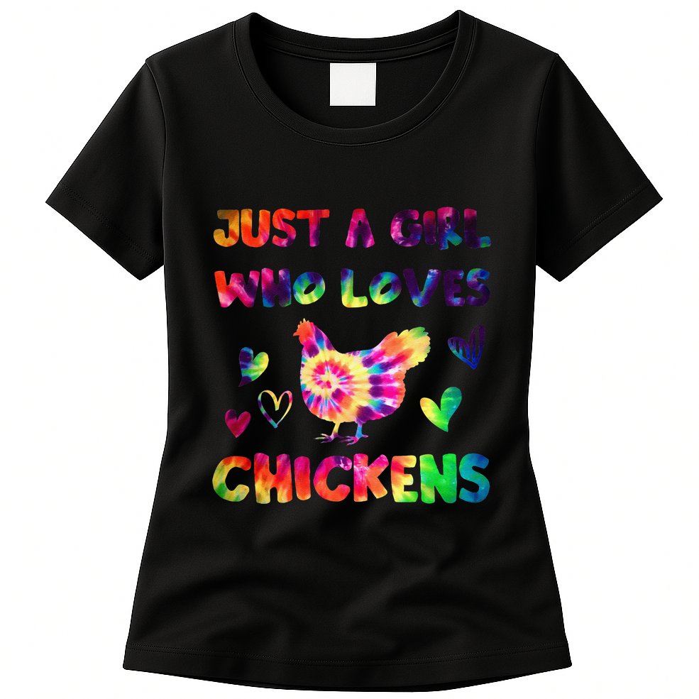 Just A Girl Who Loves Chickens Girl Farmer (3) Womens T-Shirt