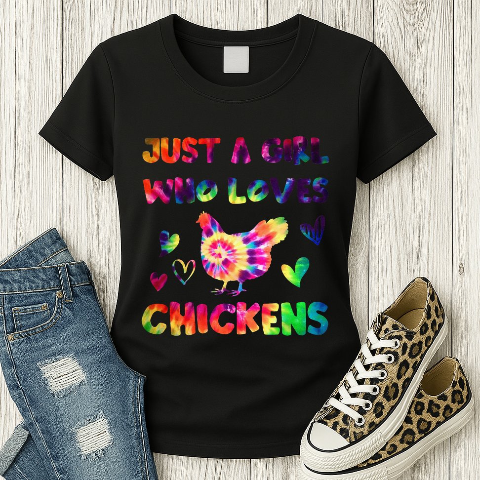 Just A Girl Who Loves Chickens Girl Farmer (3) Womens T-Shirt