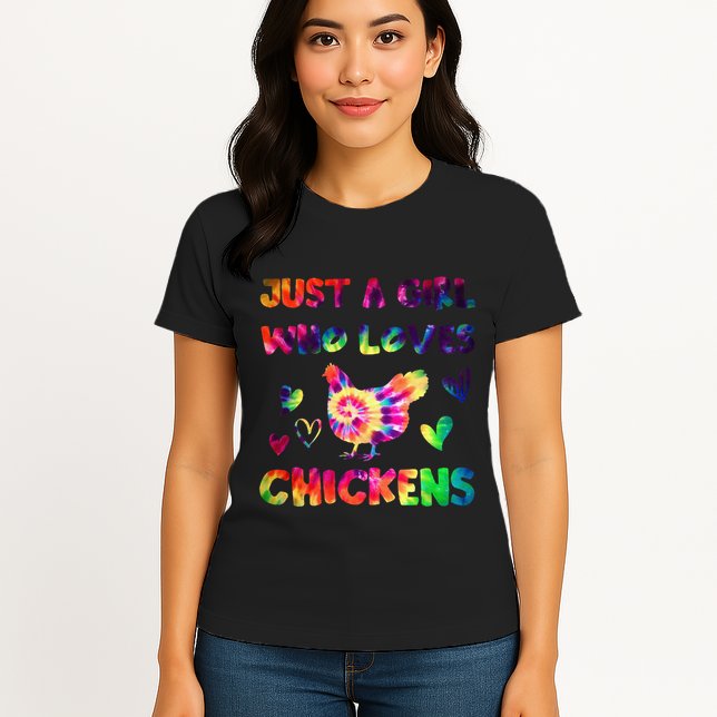 Just A Girl Who Loves Chickens Girl Farmer (3) Womens T-Shirt