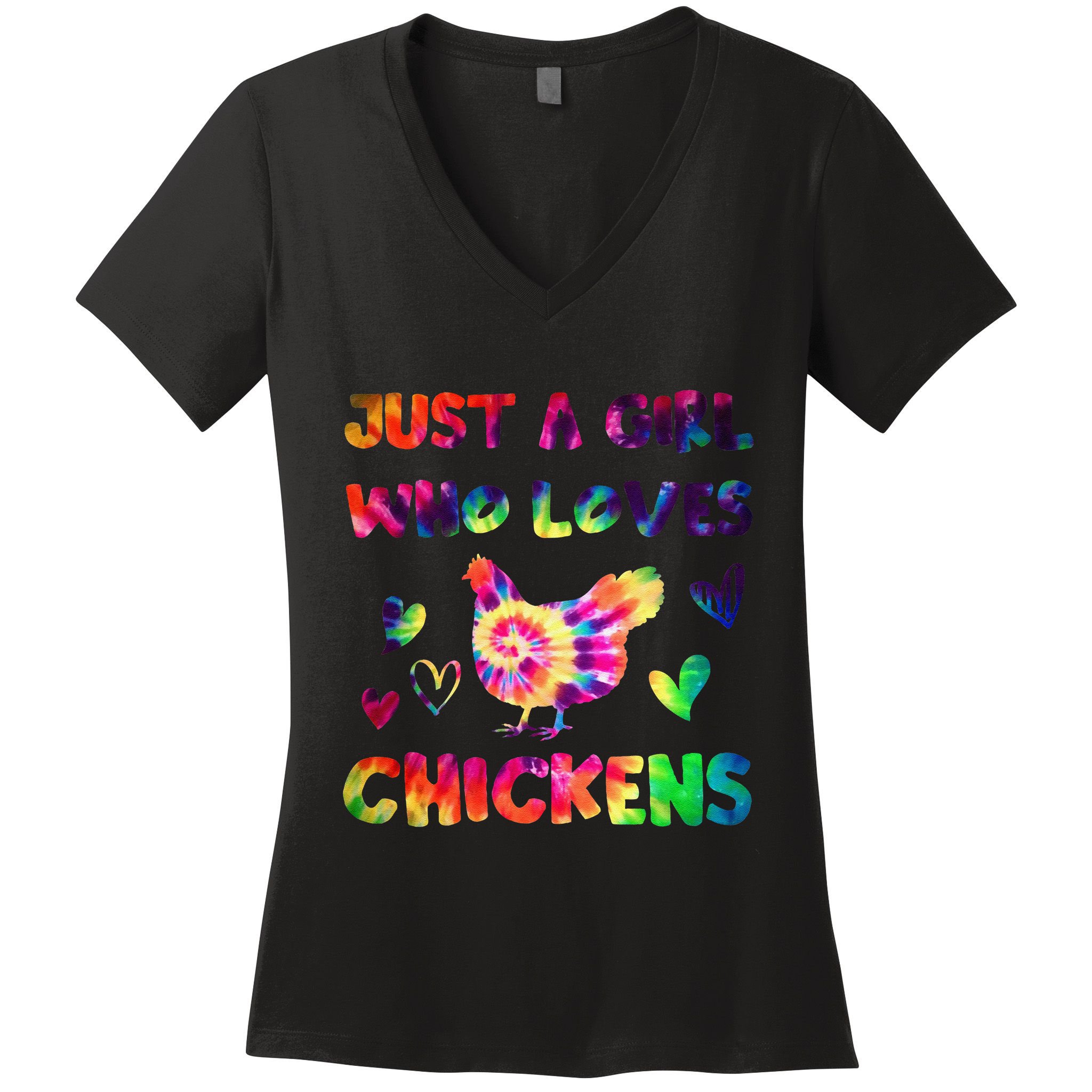 Just A Girl Who Loves Chickens Girl Farmer (3) Women's V-Neck T-Shirt