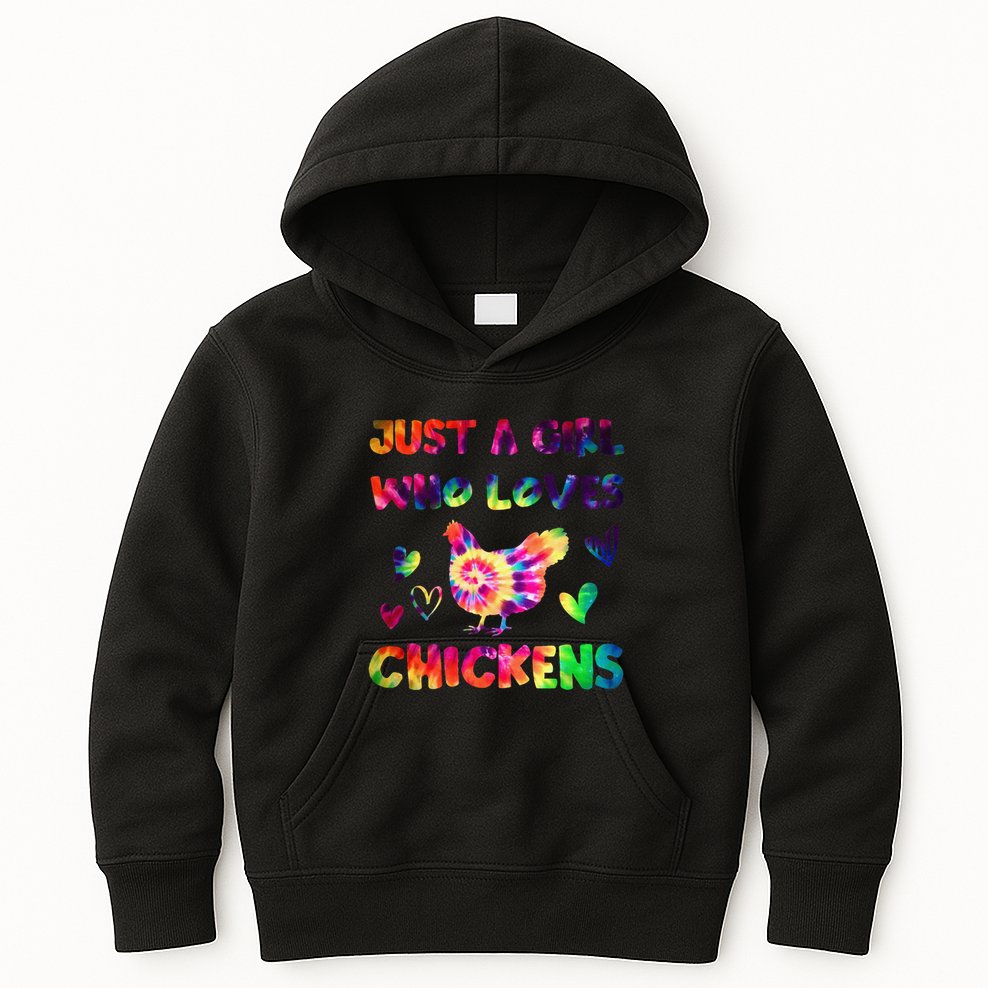 Just A Girl Who Loves Chickens Girl Farmer (3) Kids Hoodie