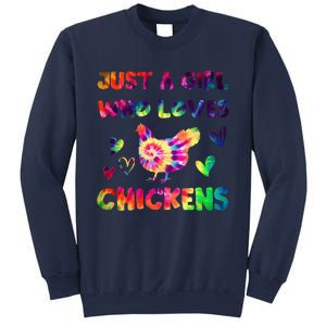 Just A Girl Who Loves Chickens Girl Farmer (3) Sweatshirt