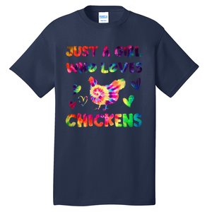 Just A Girl Who Loves Chickens Girl Farmer (3) Tall T-Shirt