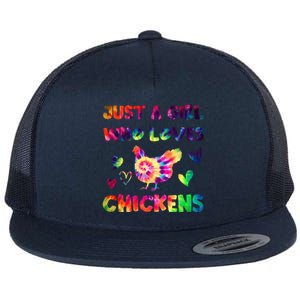 Just A Girl Who Loves Chickens Girl Farmer (3) Flat Bill Trucker Hat