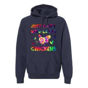 Just A Girl Who Loves Chickens Girl Farmer (3) Premium Hoodie