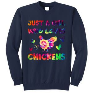 Just A Girl Who Loves Chickens Girl Farmer (3) Tall Sweatshirt