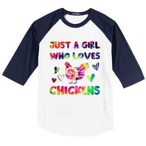 Just A Girl Who Loves Chickens Girl Farmer (3) Baseball Sleeve Shirt