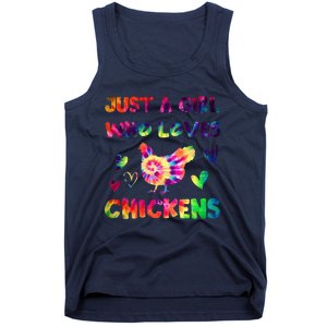 Just A Girl Who Loves Chickens Girl Farmer (3) Tank Top