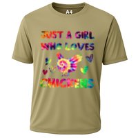 Just A Girl Who Loves Chickens Girl Farmer (3) Cooling Performance Crew T-Shirt