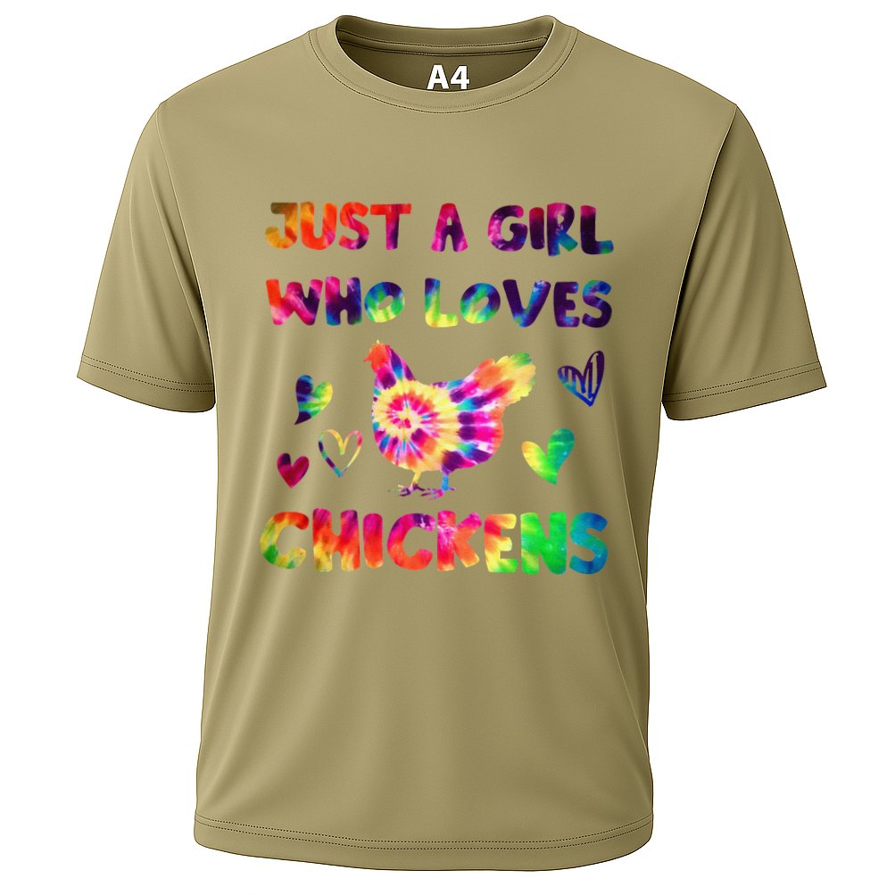 Just A Girl Who Loves Chickens Girl Farmer (3) Cooling Performance Crew T-Shirt