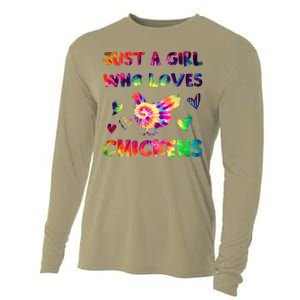 Just A Girl Who Loves Chickens Girl Farmer (3) Cooling Performance Long Sleeve Crew