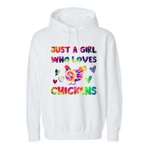 Just A Girl Who Loves Chickens Girl Farmer (3) Garment-Dyed Fleece Hoodie