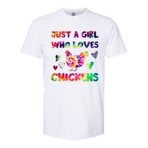 Just A Girl Who Loves Chickens Girl Farmer (3) Softstyle CVC T-Shirt