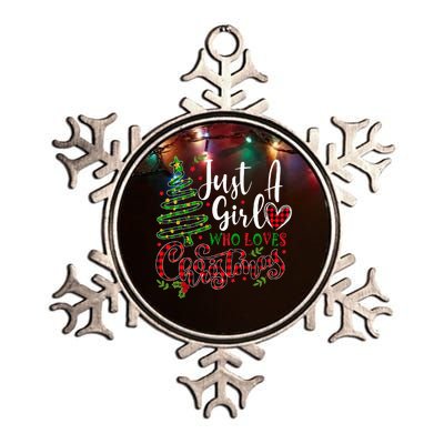 Just A Girl Who Loves Christmas A Gift For Xmas Metallic Star Ornament