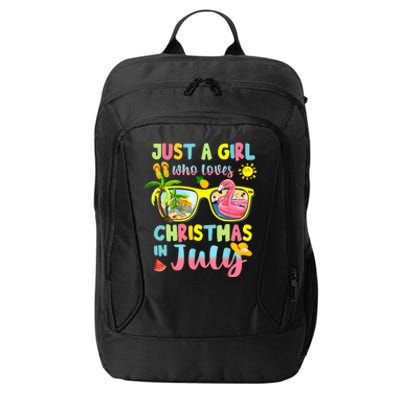 Just A Girl Who Loves Christmas In July Summer Wo City Backpack