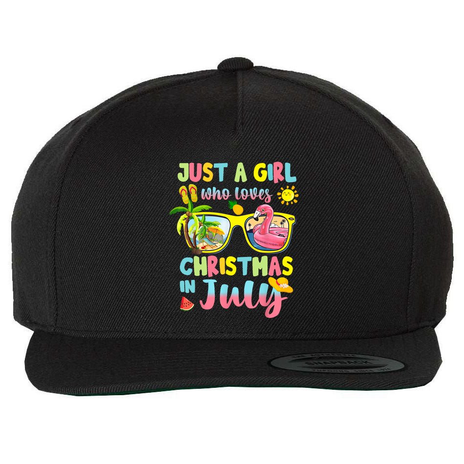 Just A Girl Who Loves Christmas In July Summer Wo Wool Snapback Cap