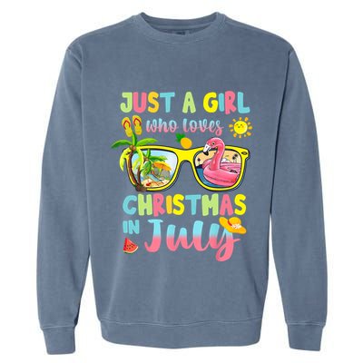Just A Girl Who Loves Christmas In July Summer Wo Garment-Dyed Sweatshirt