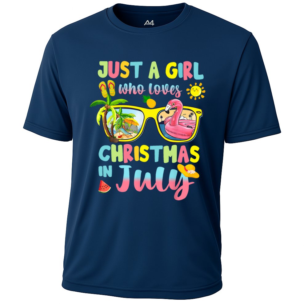 Just A Girl Who Loves Christmas In July Summer Wo Cooling Performance Crew T-Shirt