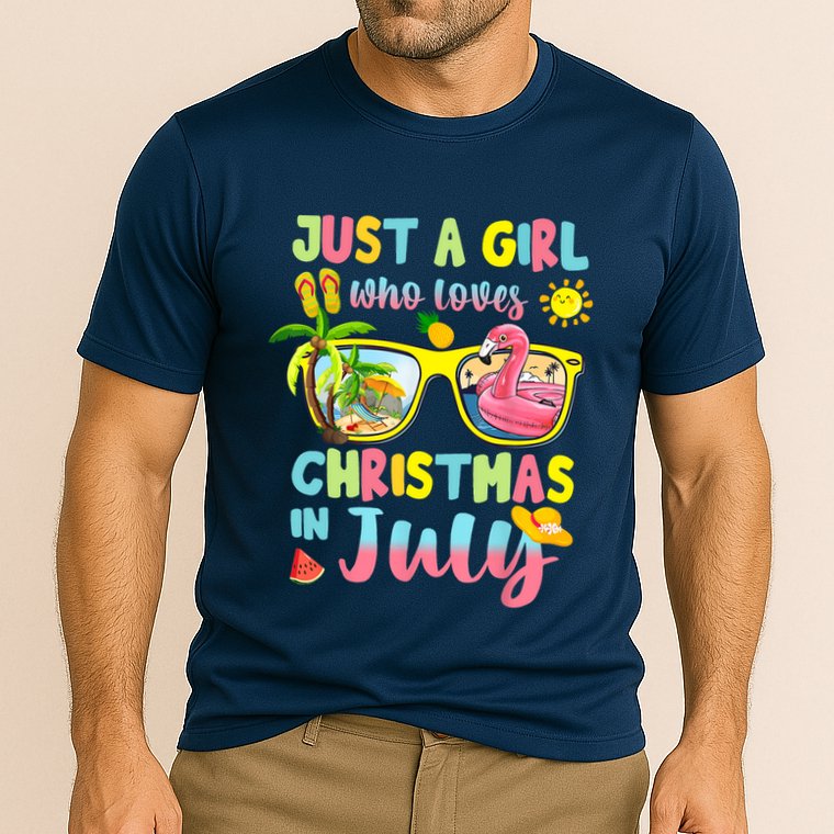 Just A Girl Who Loves Christmas In July Summer Wo Cooling Performance Crew T-Shirt