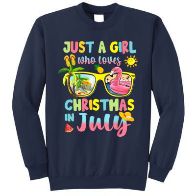 Just A Girl Who Loves Christmas In July Summer Wo Sweatshirt