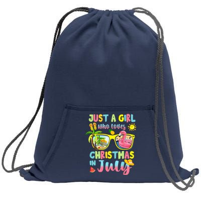 Just A Girl Who Loves Christmas In July Summer Wo Sweatshirt Cinch Pack Bag