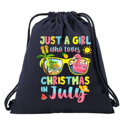 Just A Girl Who Loves Christmas In July Summer Wo Drawstring Bag