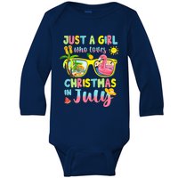 Just A Girl Who Loves Christmas In July Summer Wo Baby Long Sleeve Bodysuit