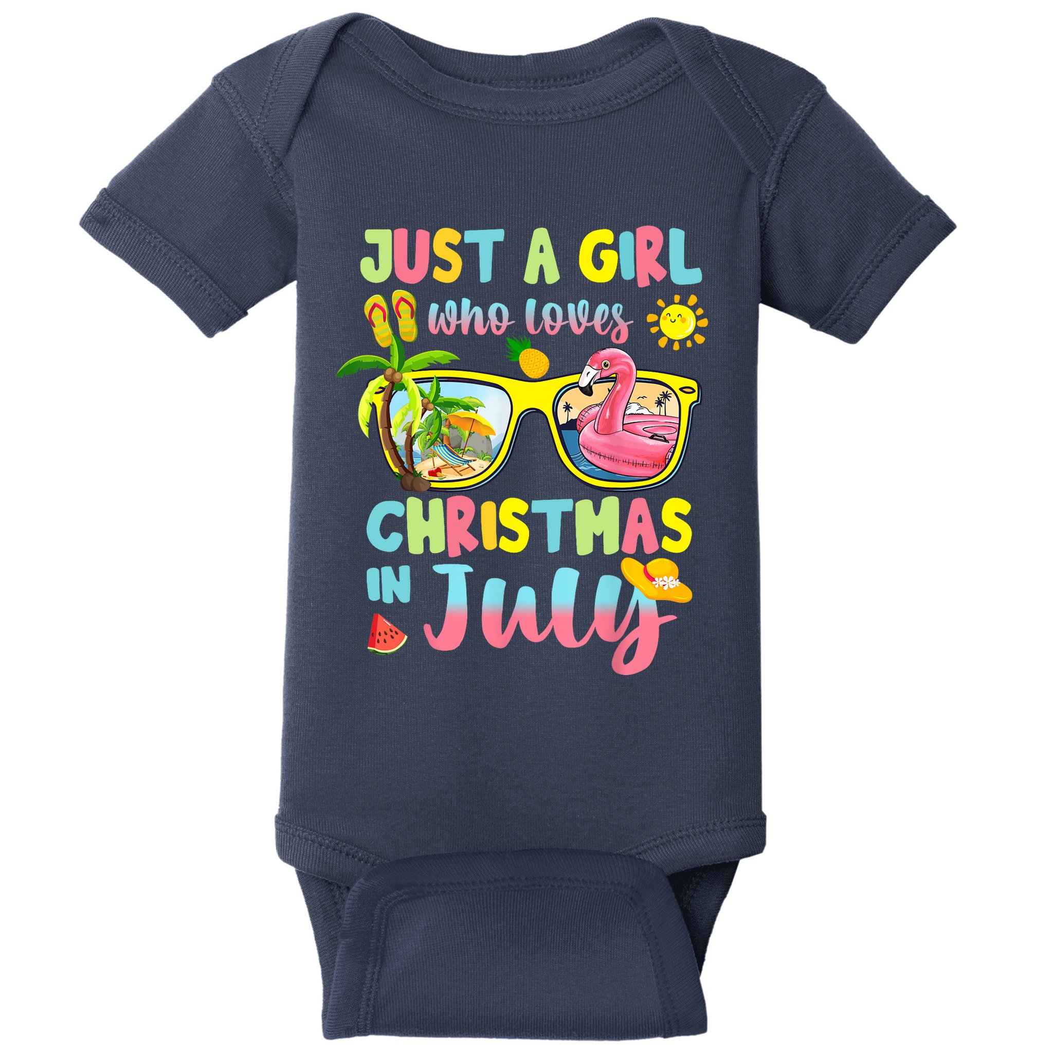 Just A Girl Who Loves Christmas In July Summer Wo Baby Bodysuit