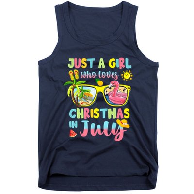 Just A Girl Who Loves Christmas In July Summer Wo Tank Top