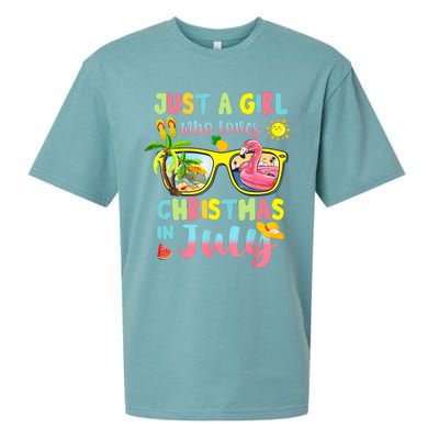 Just A Girl Who Loves Christmas In July Summer Wo Sueded Cloud Jersey T-Shirt