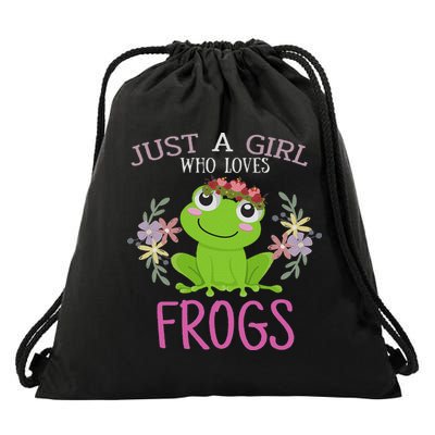 Just A Girl Who Loves Frogs Frogs Lover Drawstring Bag
