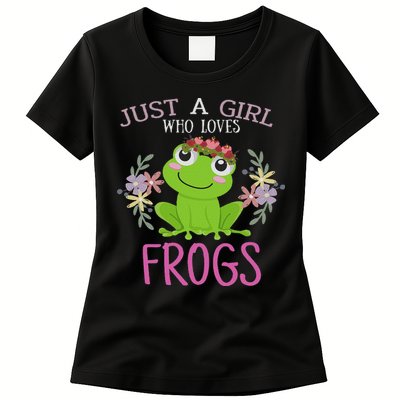 Just A Girl Who Loves Frogs Frogs Lover Womens T-Shirt