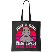 Just A Girl Who Loves Moo Deng Cute Baby Hippo Quote Tote Bag