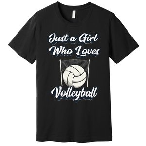 Just A Girl Who Love Volleyball Cute Gift Teen & Women Premium T-Shirt