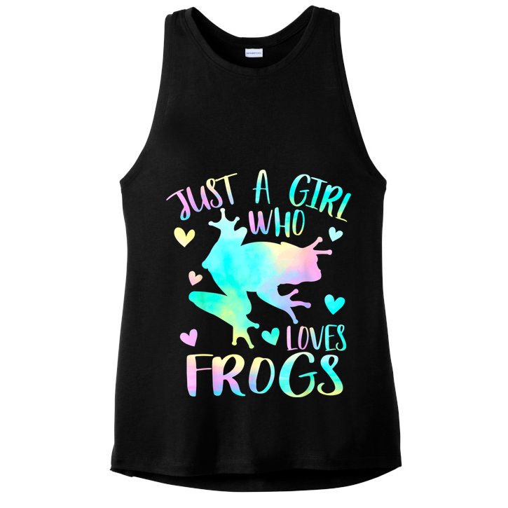 Just A Girl Who Loves Frogs Cute Frog Lover Teen Girls Ladies PosiCharge Tri-Blend Wicking Tank