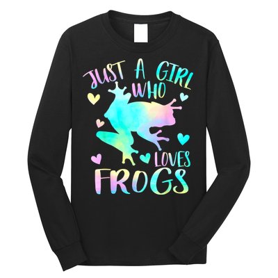 Just A Girl Who Loves Frogs Cute Frog Lover Teen Girls Long Sleeve Shirt