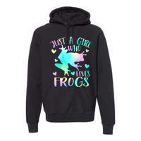 Just A Girl Who Loves Frogs Cute Frog Lover Teen Girls Premium Hoodie