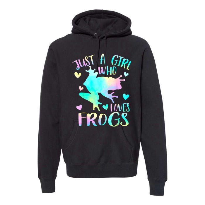 Just A Girl Who Loves Frogs Cute Frog Lover Teen Girls Premium Hoodie