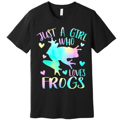 Just A Girl Who Loves Frogs Cute Frog Lover Teen Girls Premium T-Shirt